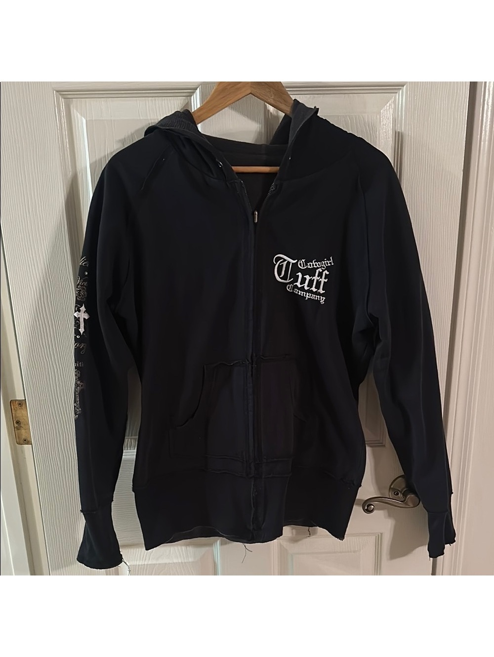 Cowgirl Tuff reversable Zip-Up Hoodie with Embroidery